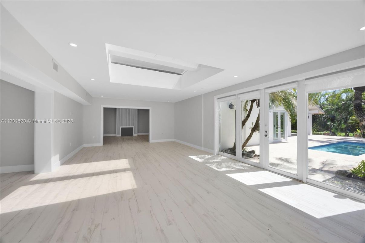 Empty room, Interior, Marble, Recessed Lighting, Wood Texture Flooring