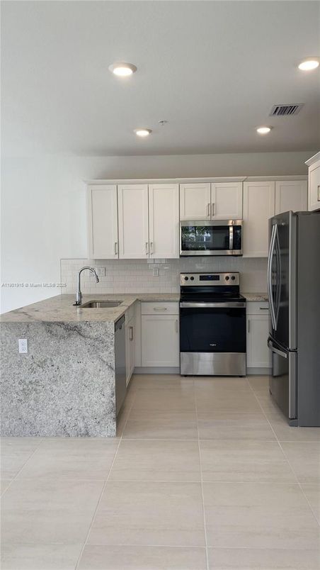 Interior, Kitchen, Recessed Lighting, Stainless Steel Appliances