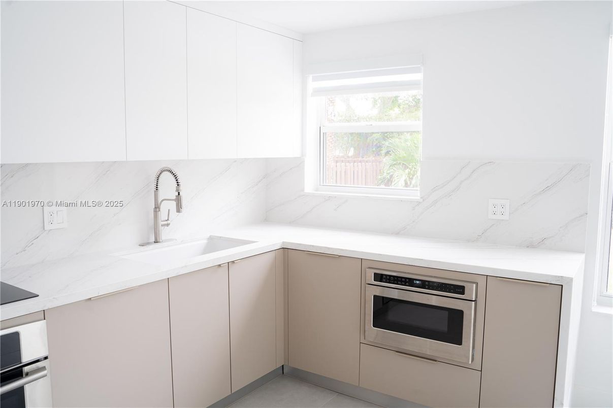 Interior, Kitchen, Marble Walls, Stainless Steel Appliances