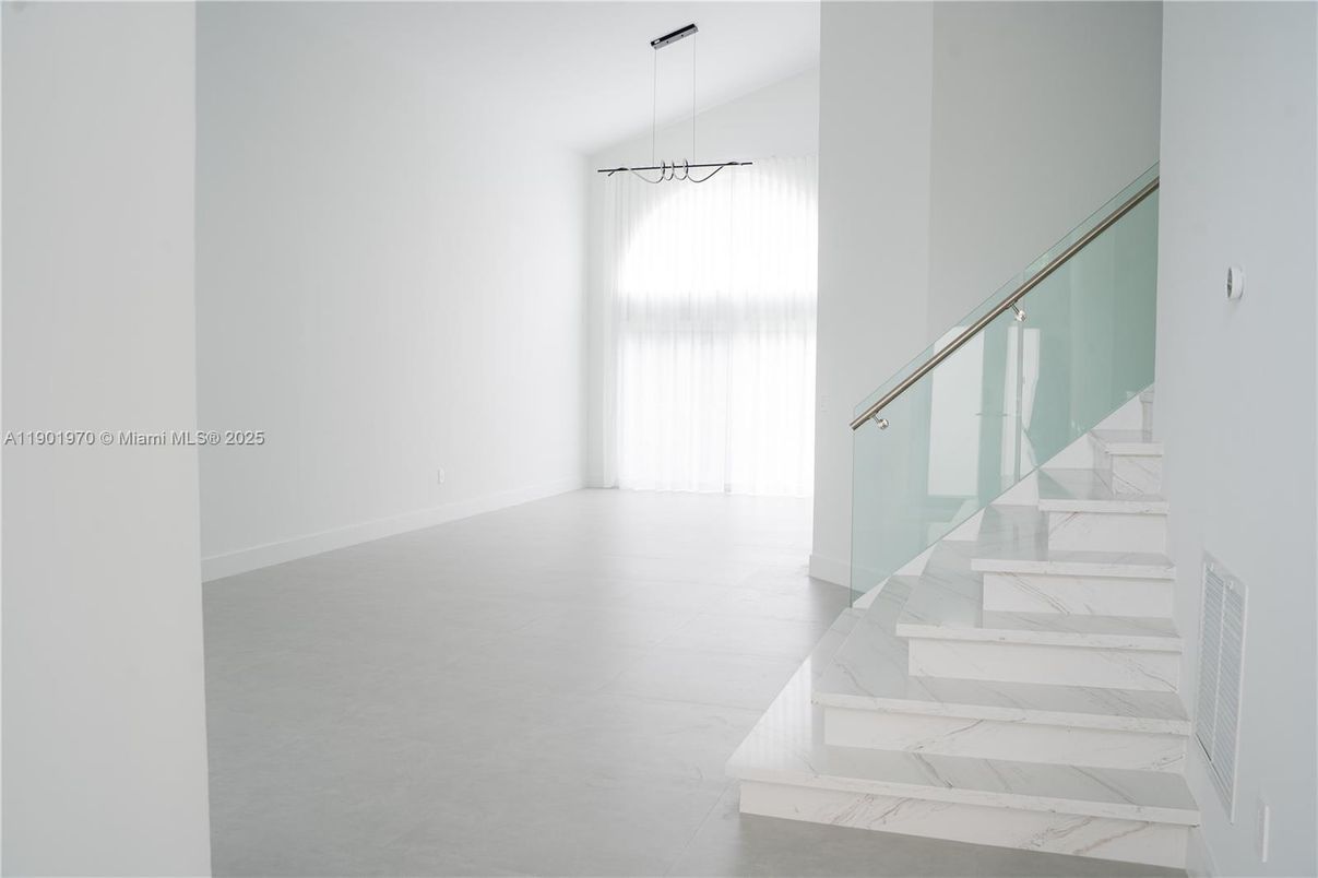 Empty room, Interior, Marble, Pendant Lights