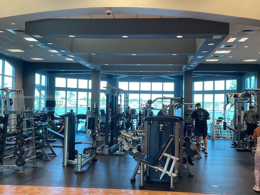 Fitness Equipment, Gym, Interior, Recessed Lighting