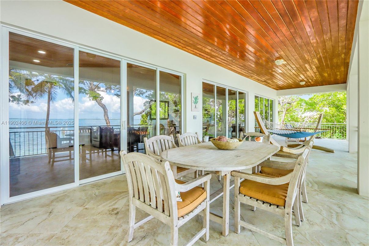 Dining room, Interior, Recessed Lighting, Water, Wooden Ceilings