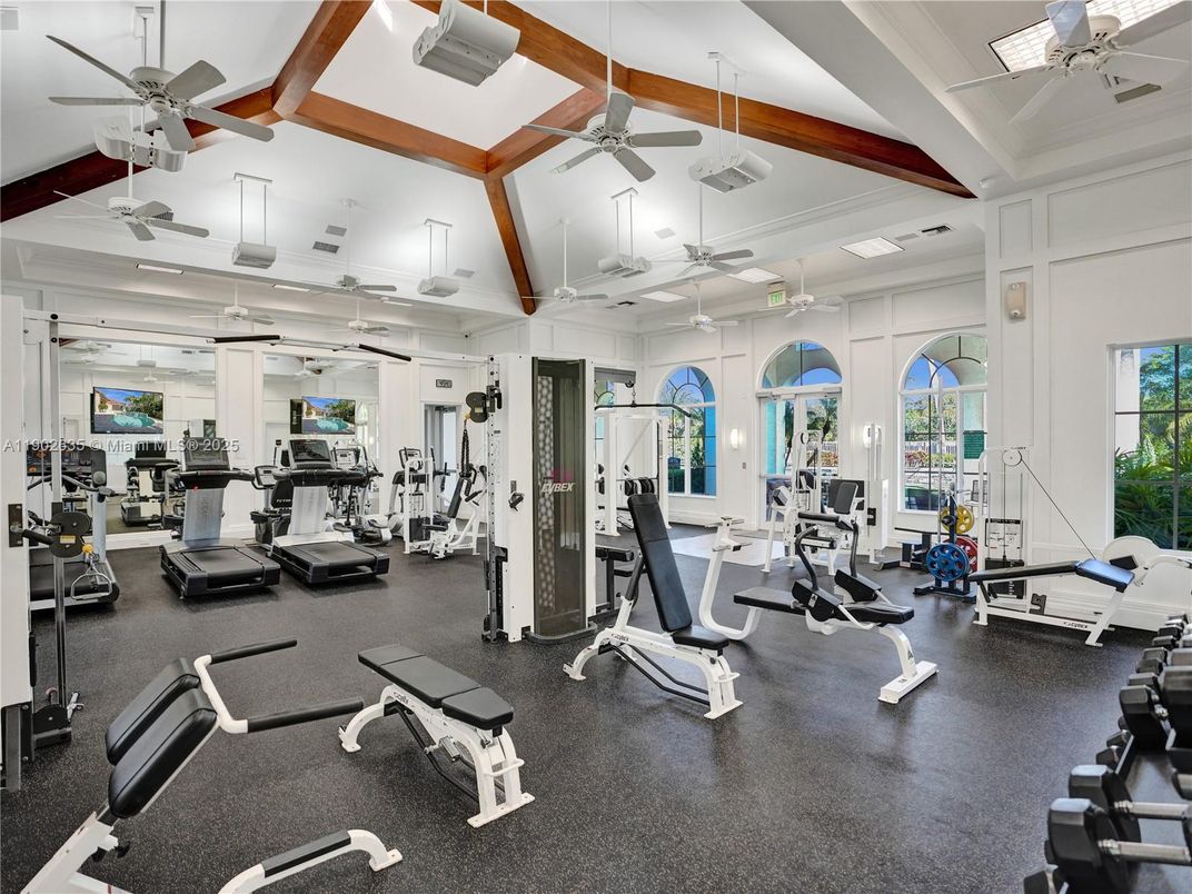Fitness Equipment, Gym, Interior, Wooden Beams