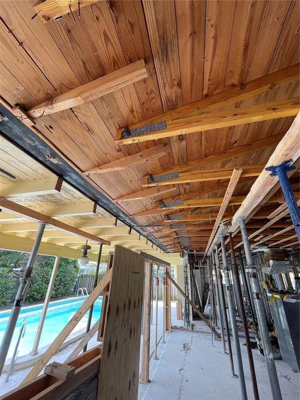 Interior, Pool, Wooden Beams, Wooden Ceilings