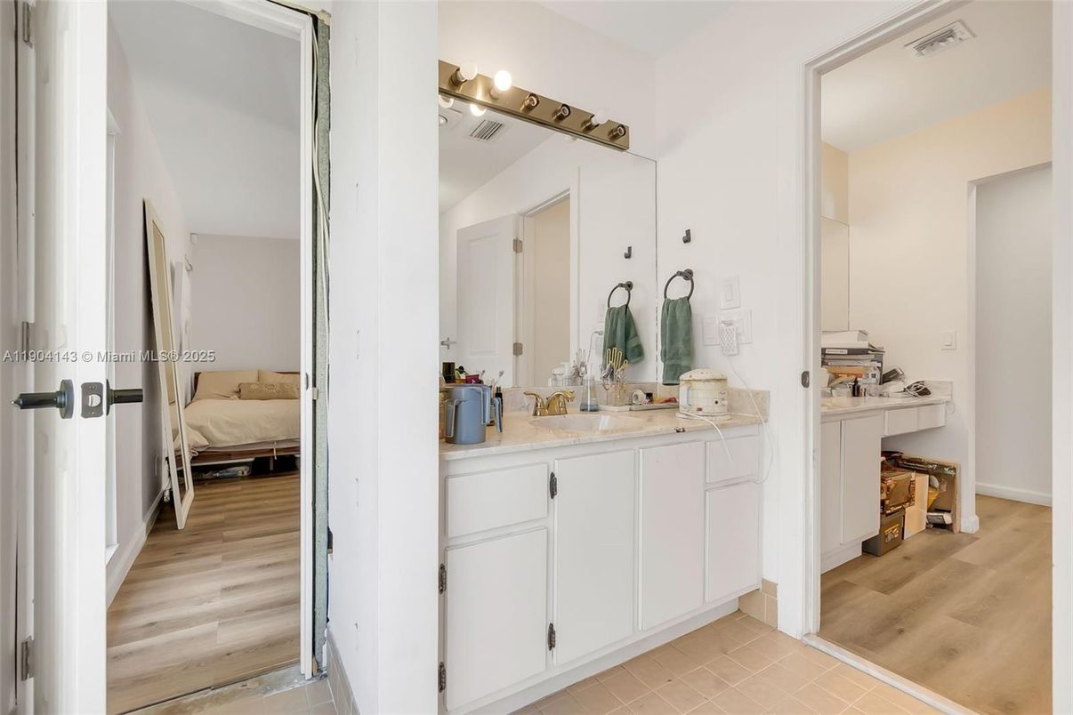 Bathroom, Bedroom, Dual Sink Vanities, Interior, Wood Texture Flooring