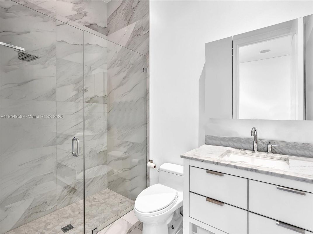 Bathroom, Glass Shower, Interior, Marble, Marble Walls