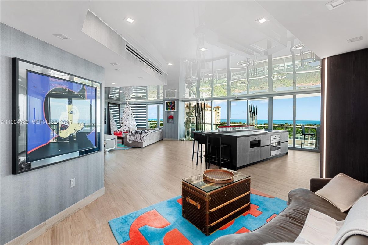 Game Room, Interior, Living room, Recessed Lighting, Water, Wood Texture Flooring