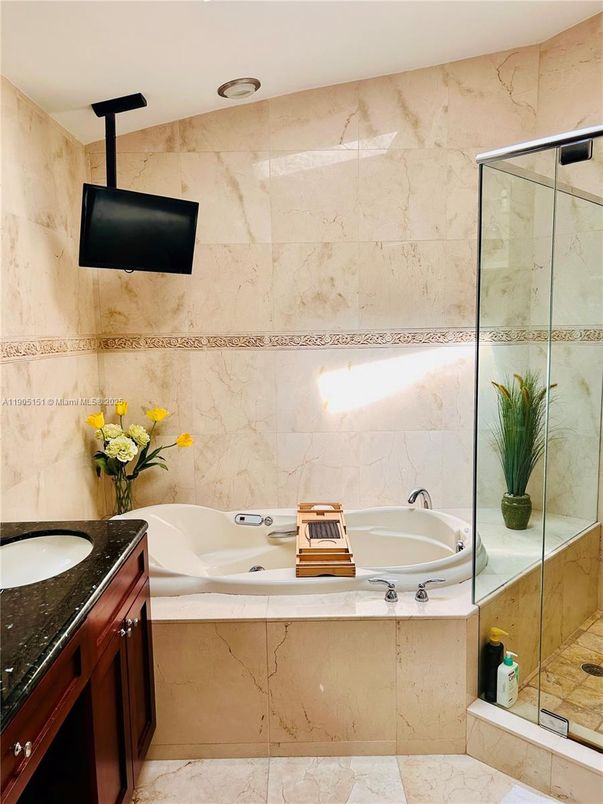 Bathroom, Glass Shower, Interior, Marble Walls