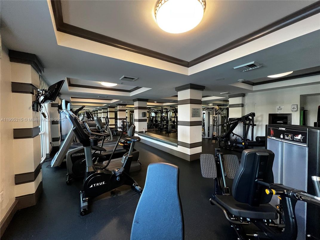 Fitness Equipment, Gym, Interior, Recessed Lighting