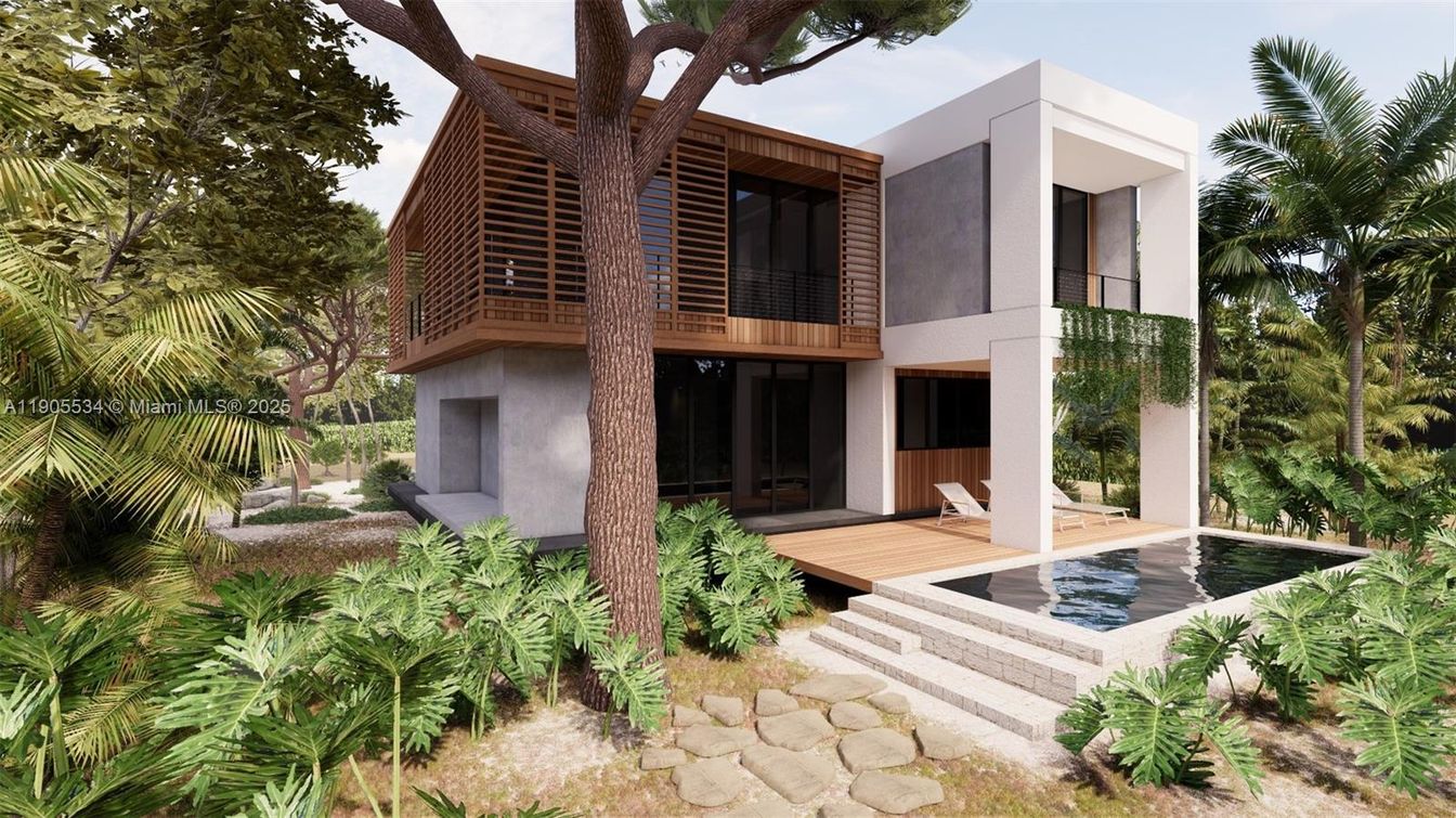 Backyard, Exterior, Facade, Pool, Modern