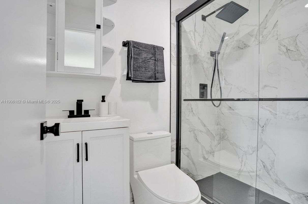 Bathroom, Glass Shower, Interior, Marble Walls