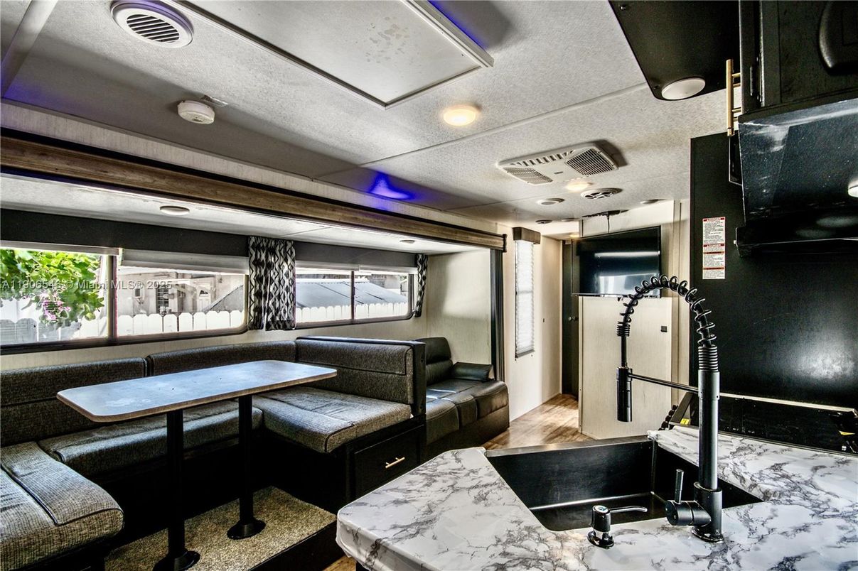 Interior, Marble, Recessed Lighting, Wood Texture Flooring