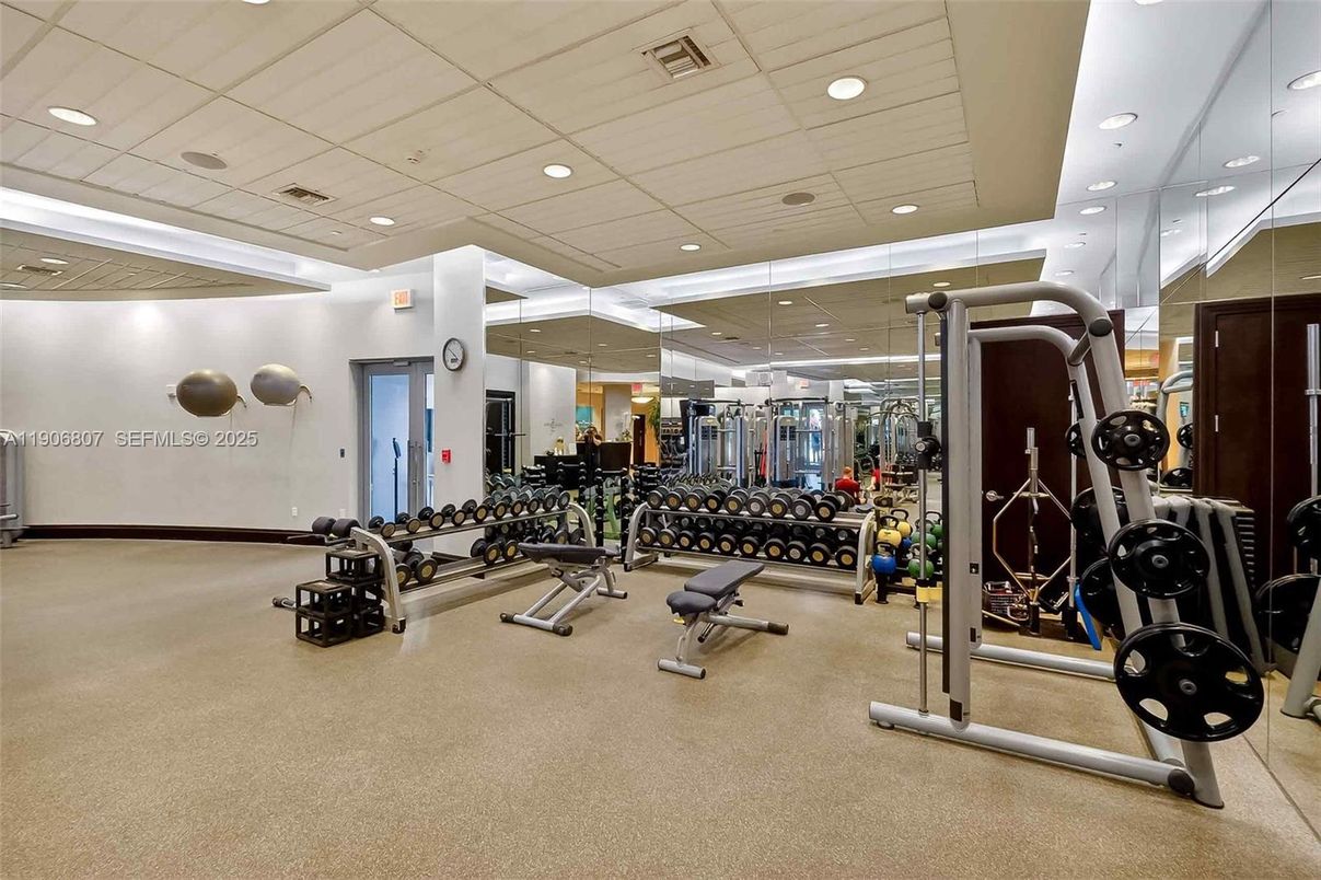 Fitness Equipment, Gym, Interior, Recessed Lighting