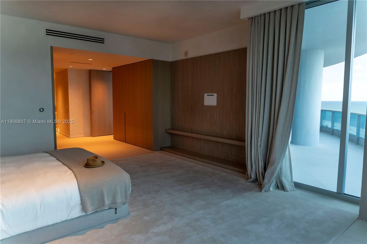 Bedroom, Interior, Recessed Lighting, Water, Wooden Walls