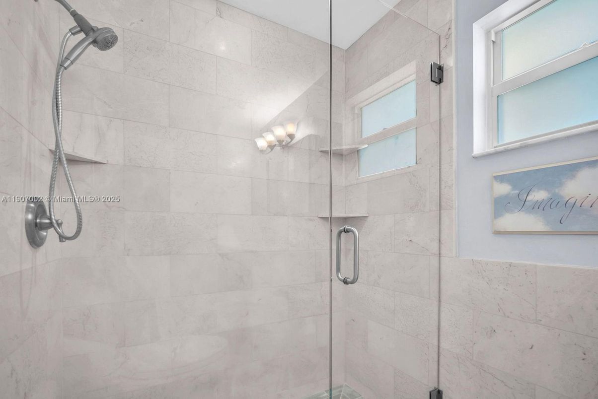 Bathroom, Glass Shower, Interior, Marble Walls