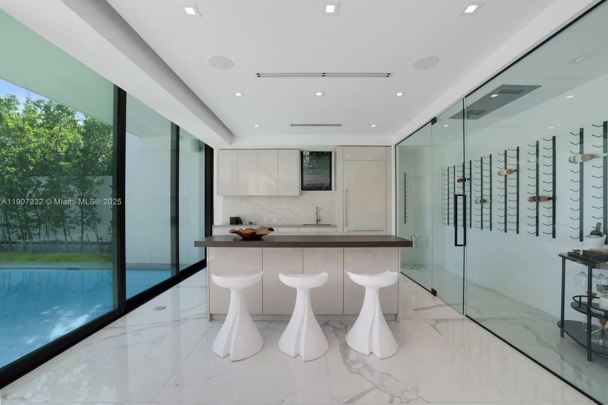 Interior, Marble, Recessed Lighting, Wine Storage