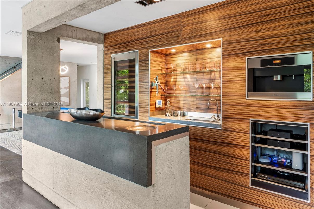 Interior, Kitchen, Stainless Steel Appliances, Wooden Walls