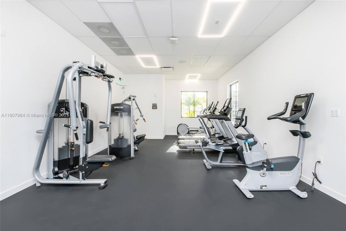 Fitness Equipment, Gym, Interior, Recessed Lighting