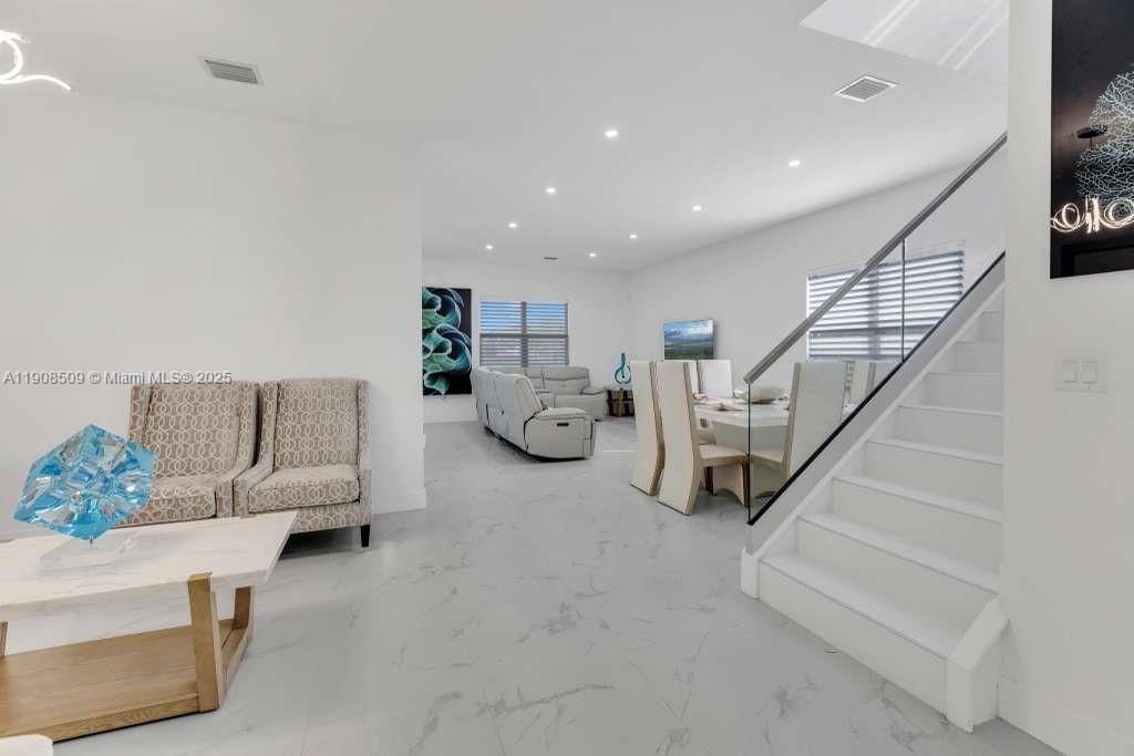 Interior, Living room, Marble, Recessed Lighting