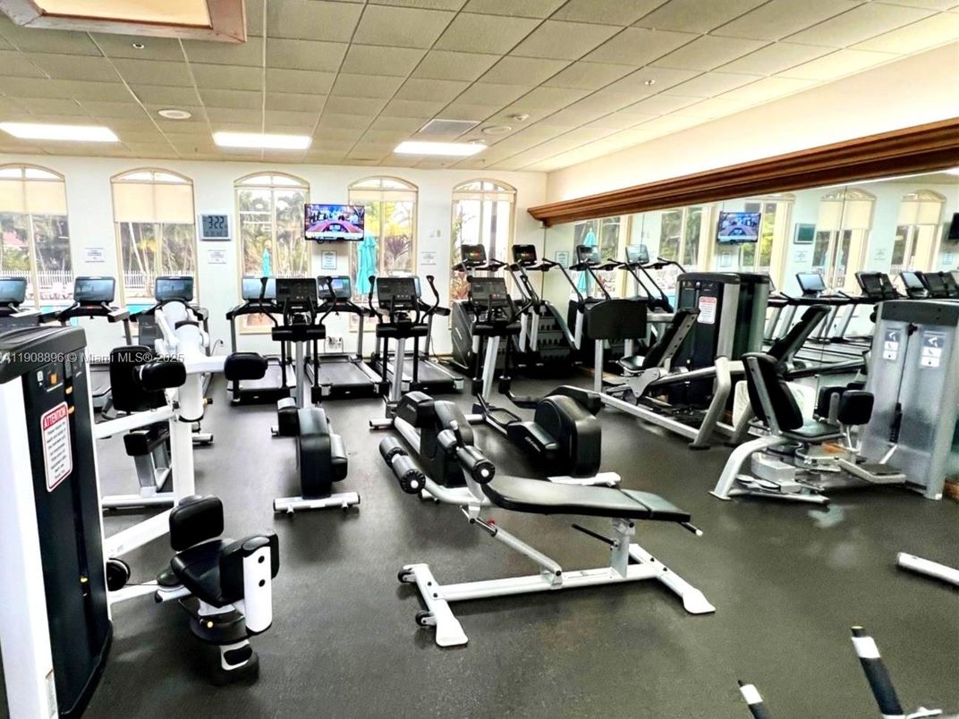 Fitness Equipment, Gym, Interior, Recessed Lighting