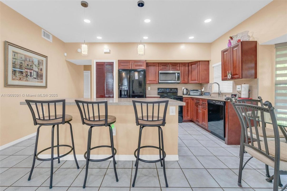Interior, Kitchen, Pendant Lights, Recessed Lighting, Stainless Steel Appliances