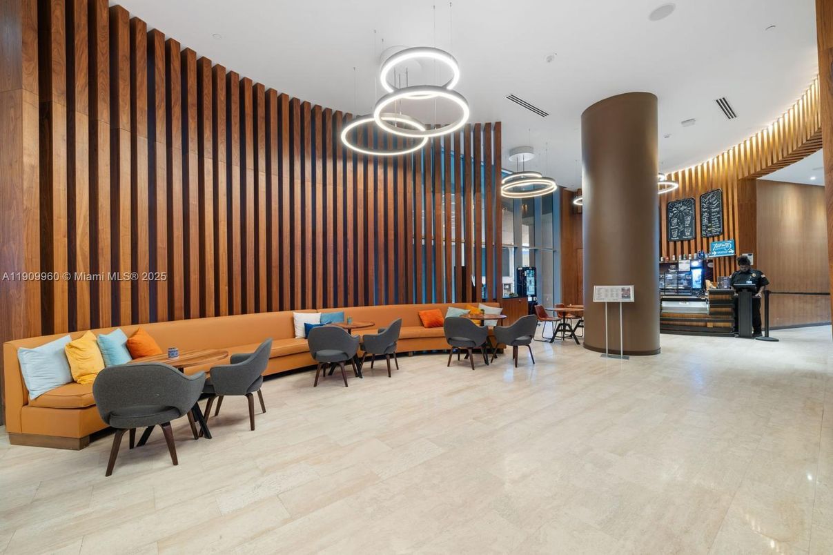 Dining room, Interior, Living room, Pendant Lights, Recessed Lighting, Wooden Walls