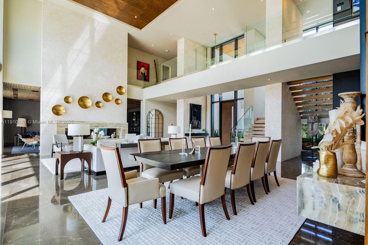 Dining room, Interior, Living room, Recessed Lighting, Wooden Ceilings