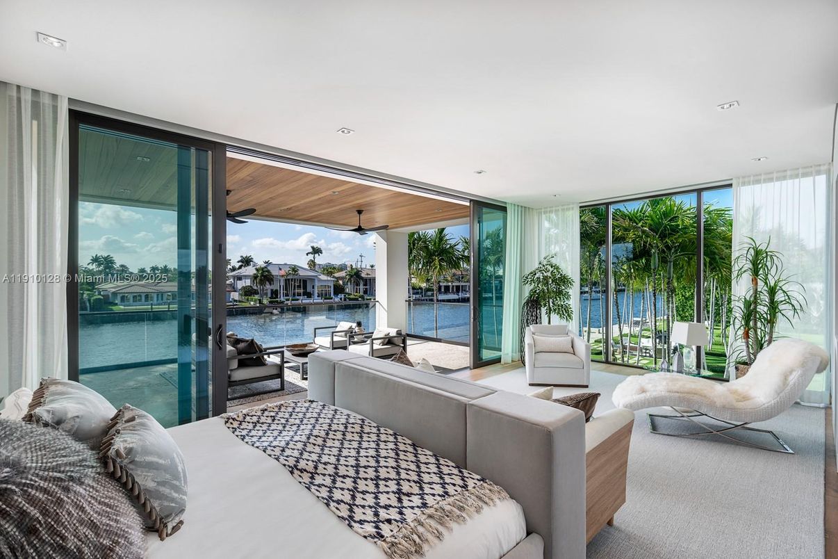 Bedroom, Interior, Living room, Recessed Lighting, Water, Wooden Ceilings