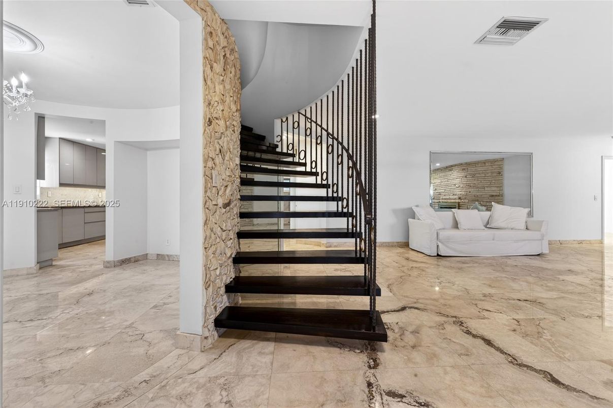 Chandelier, Interior, Marble, Recessed Lighting