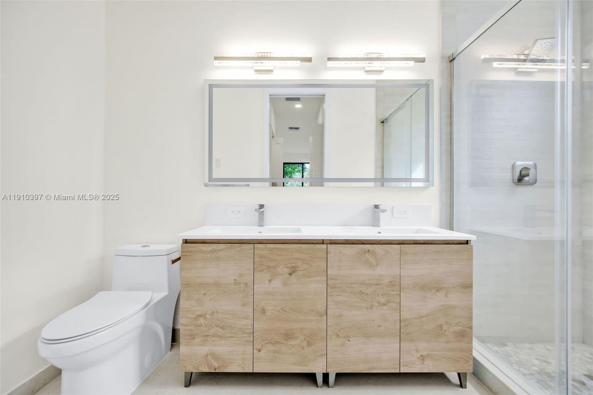 Bathroom, Dual Sink Vanities, Glass Shower, Interior