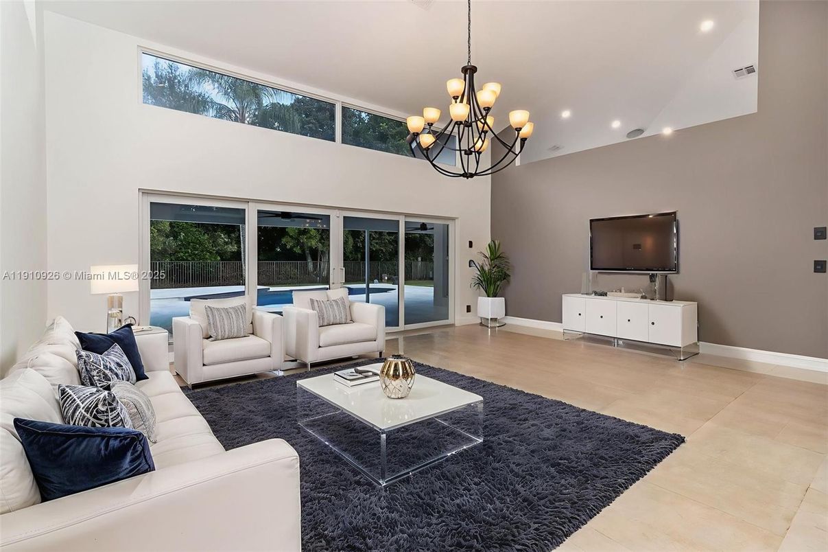 Chandelier, Interior, Living room, Recessed Lighting, Wood Texture Flooring