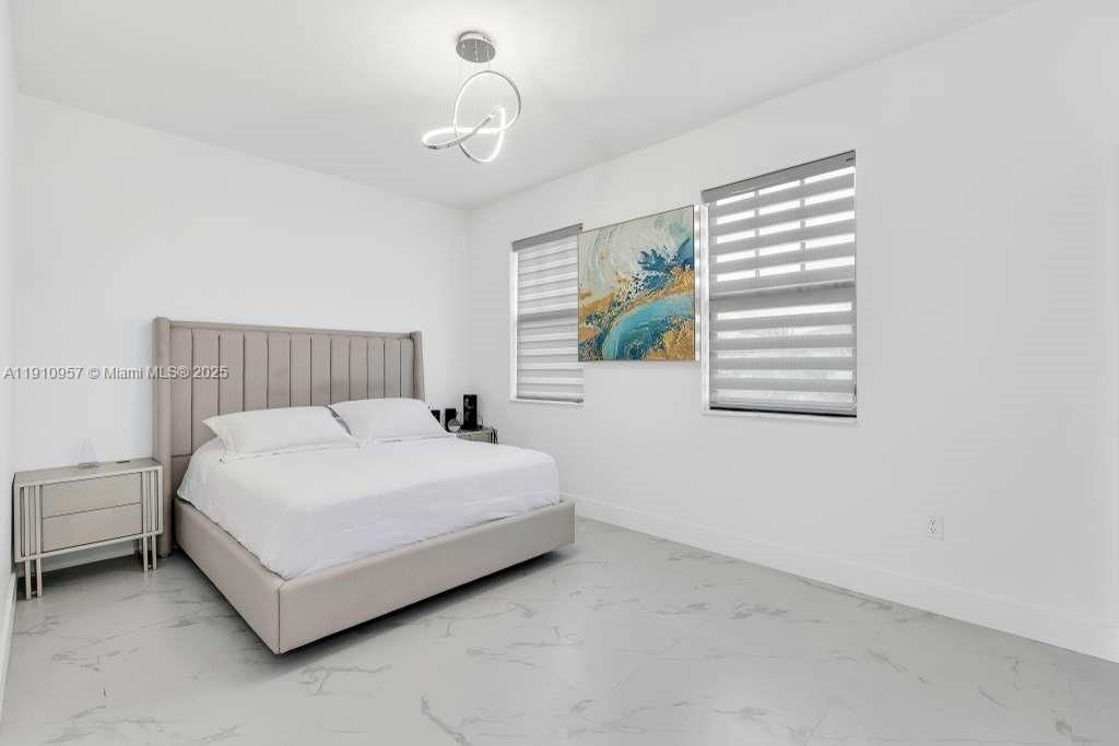 Bedroom, Interior, Marble, Pendant Lights