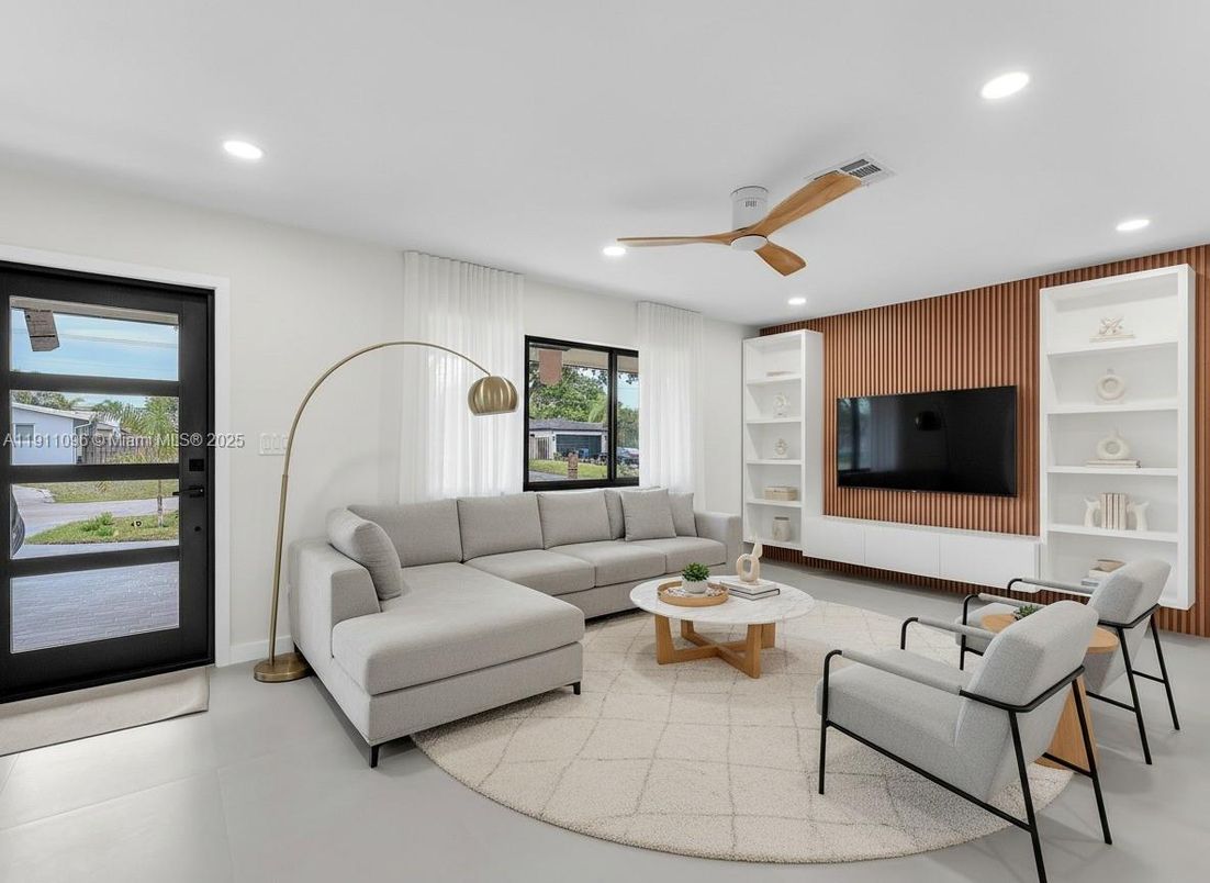 Interior, Living room, Recessed Lighting