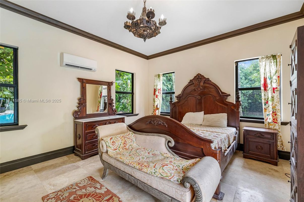 Bedroom, Chandelier, Interior