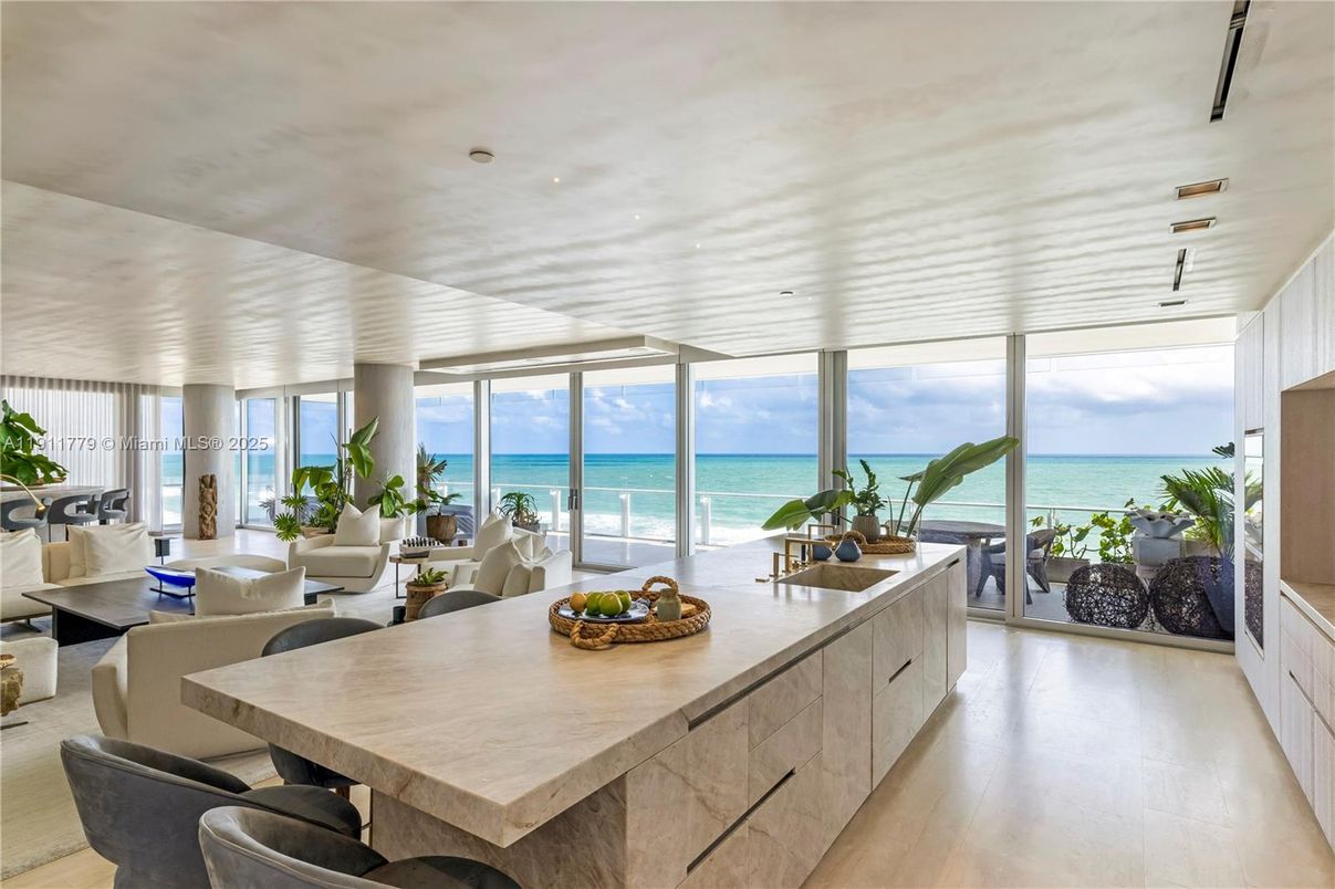 Dining room, Interior, Living room, Recessed Lighting, Water, Wood Texture Flooring