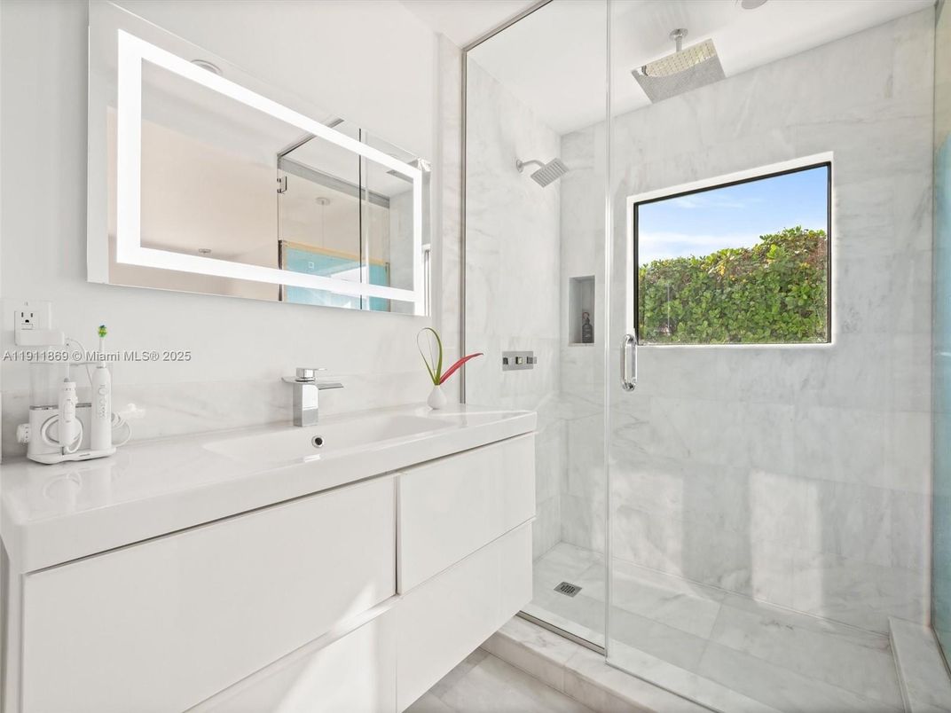 Bathroom, Glass Shower, Interior, Marble Walls