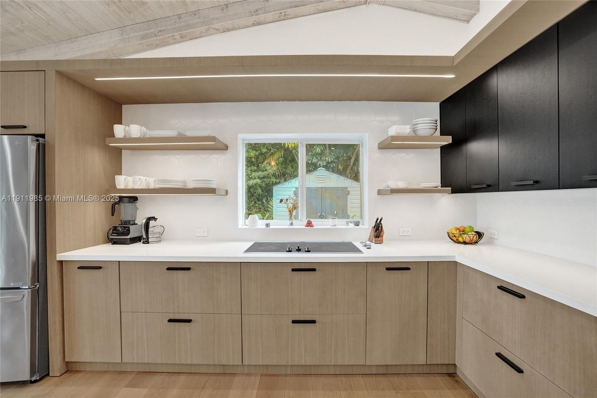 Interior, Kitchen, Stainless Steel Appliances, Wooden Ceilings, Wood Texture Flooring