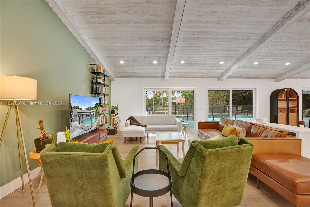 Interior, Living room, Recessed Lighting, Wooden Ceilings, Wood Texture Flooring