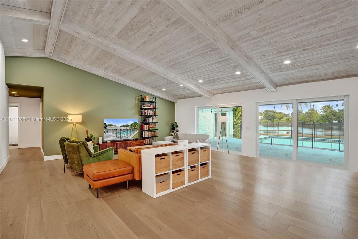 Interior, Living room, Recessed Lighting, Wooden Ceilings, Wood Texture Flooring