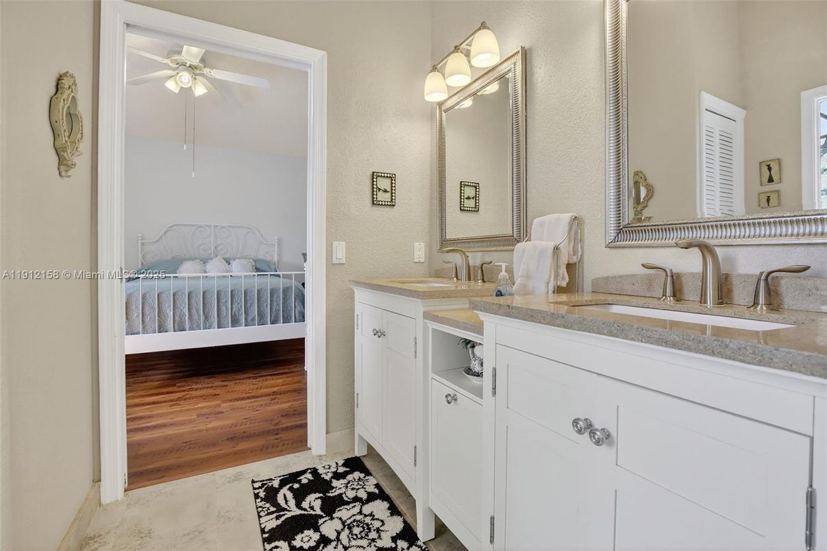 Bathroom, Bedroom, Dual Sink Vanities, Interior, Wood Texture Flooring
