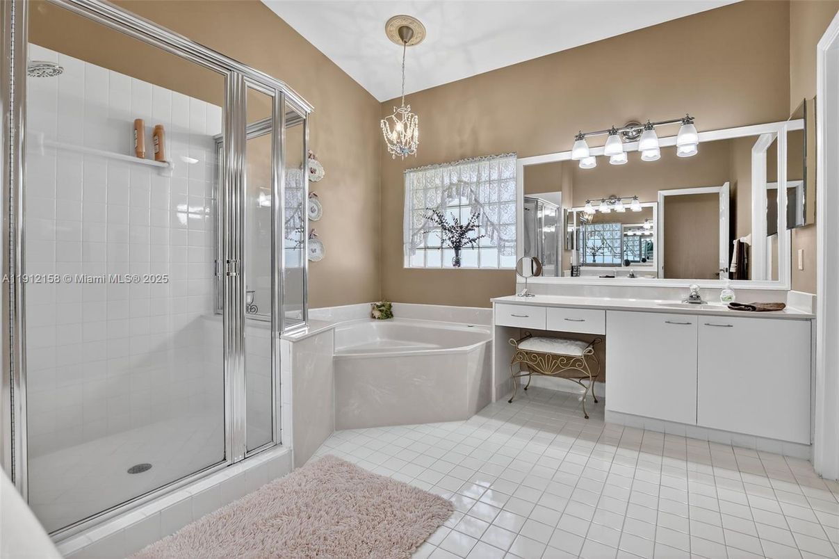 Bathroom, Glass Shower, Interior, Pendant Lights