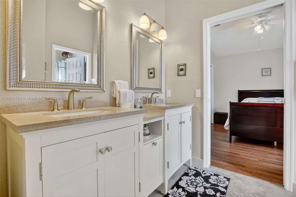 Bathroom, Dual Sink Vanities, Interior, Wood Texture Flooring