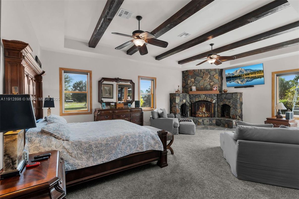 Bedroom, Fireplace, Interior, Stone Walls