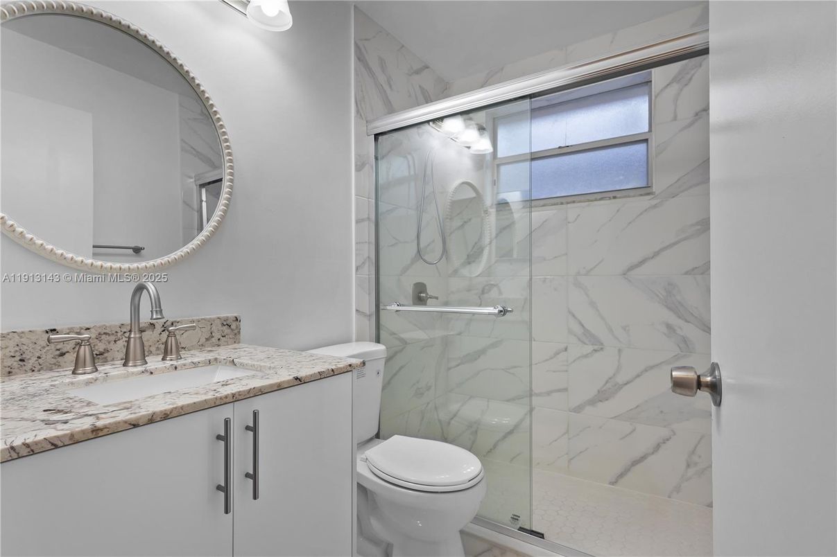 Bathroom, Glass Shower, Interior, Marble Walls