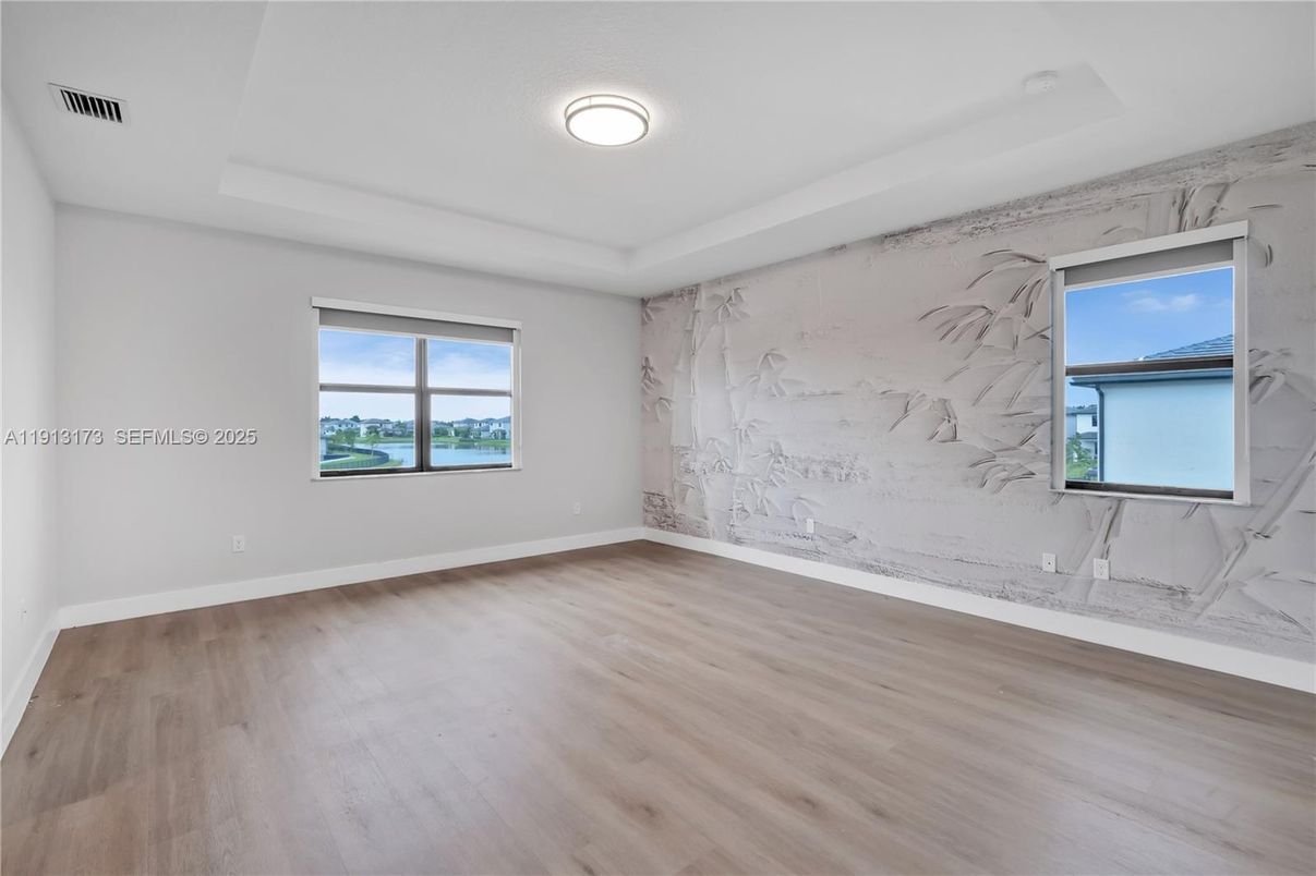 Empty room, Interior, Marble Walls, Wood Texture Flooring