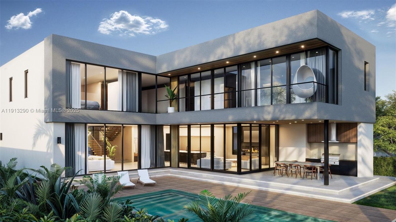 Backyard, Exterior, Facade, Pool, Modern