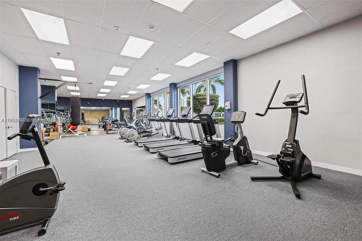 Fitness Equipment, Gym, Interior, Recessed Lighting