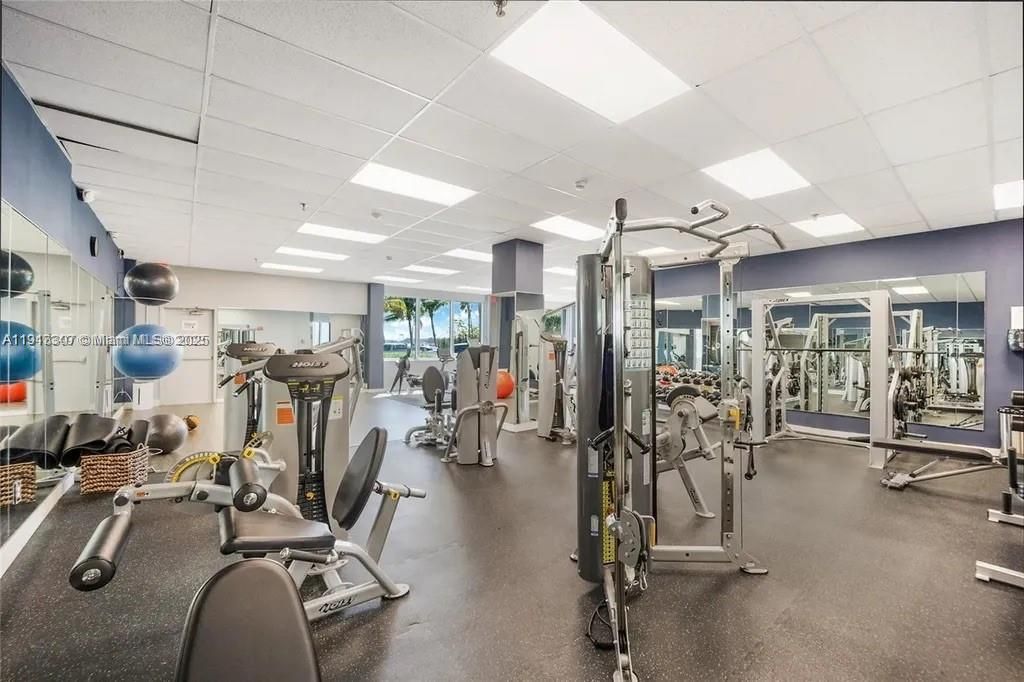 Fitness Equipment, Gym, Interior, Recessed Lighting
