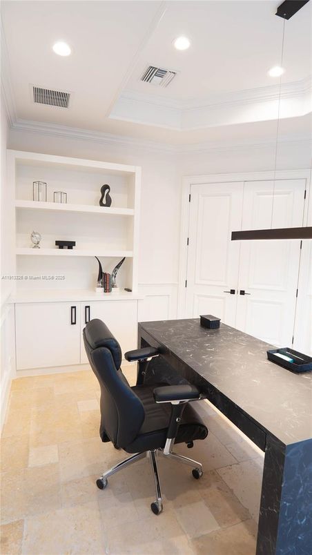 Home Office, Interior, Recessed Lighting