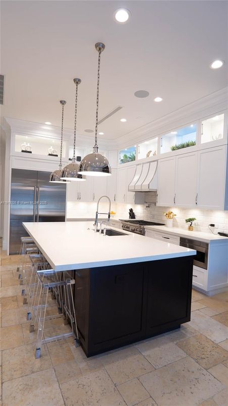 Interior, Kitchen, Pendant Lights, Recessed Lighting, Stainless Steel Appliances